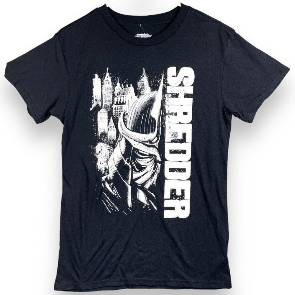 TMNT Shredder Graphic T-Shirt Mens Small Black Nickelodeon NJSNY25 NEW